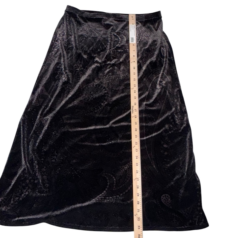 Kathy Lee Collection vintage long black velvet maxi skirt whimsigoth Y2K large - Picture 3 of 7
